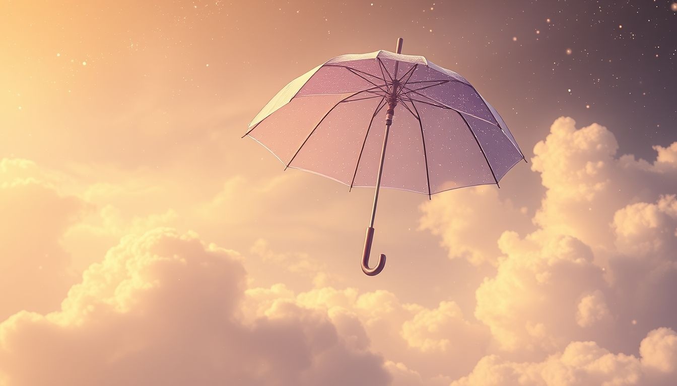 Dromen over een zomerse paraplu symboliseert onverwachte bescherming en rust.