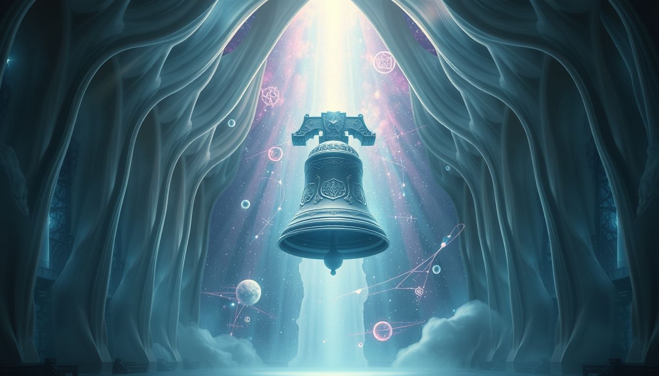 Een stormklok in een kerk symboliseert naderend onheil of waarschuwing.