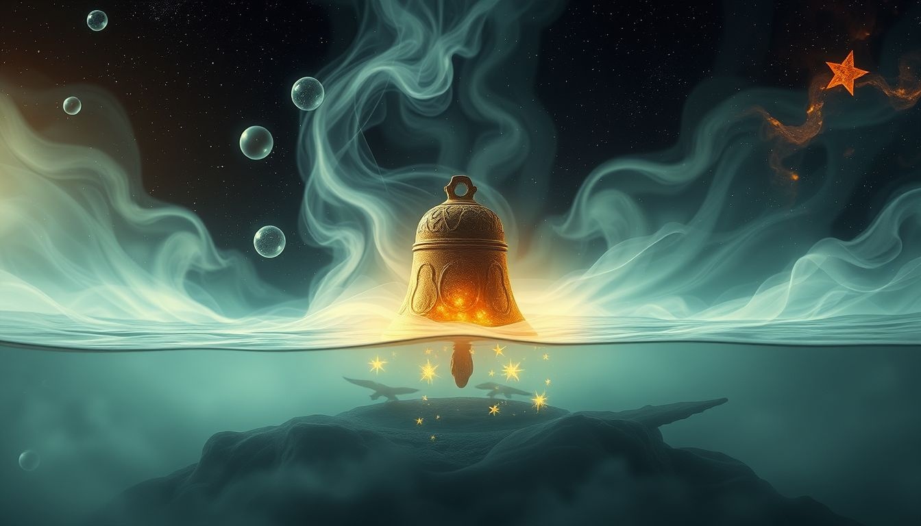 Een stormklok onder de grond symboliseert verborgen waarschuwingen.