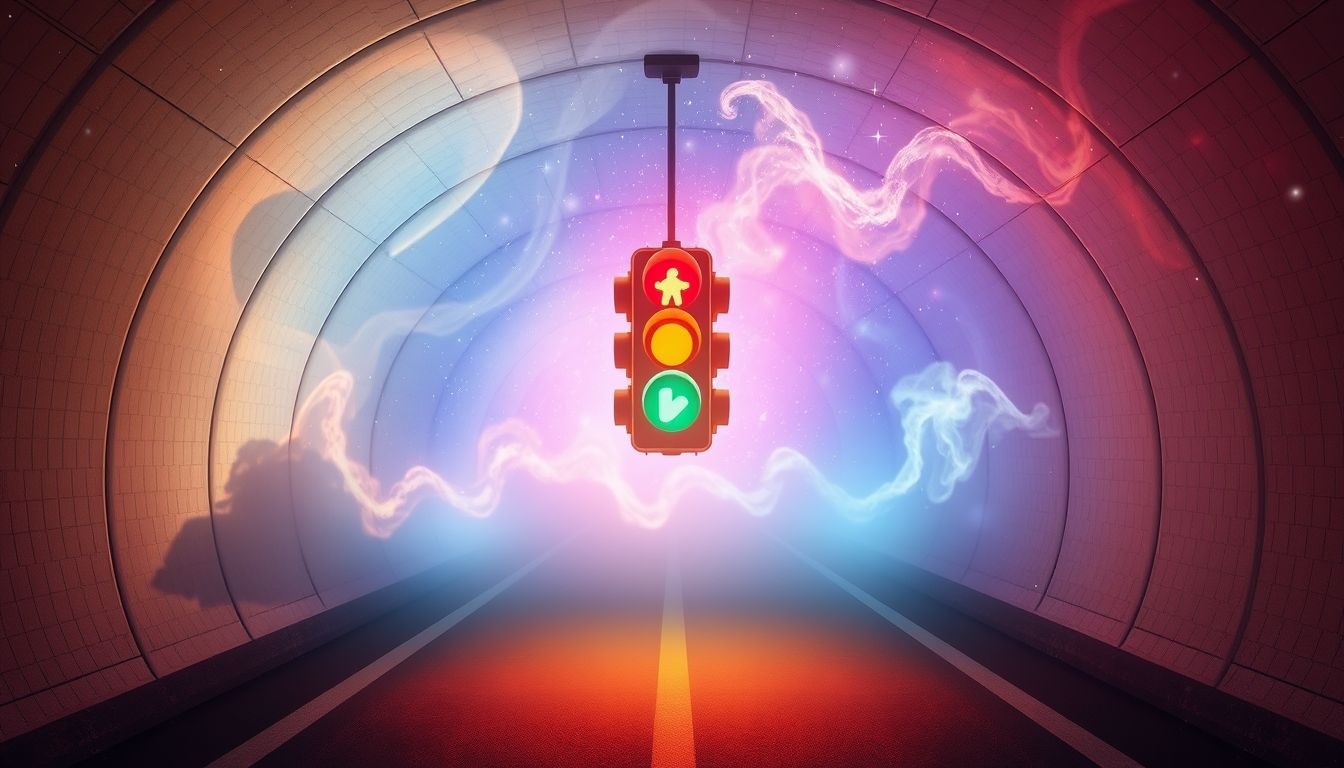 Dromen over verkeerslichten in voetgangerstunnels symboliseren innerlijke conflicten.