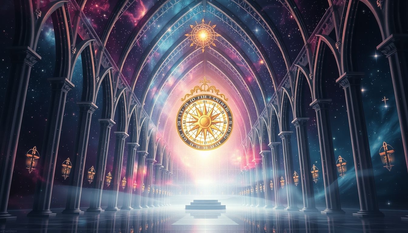 Dromen over zonnewijzers in kerken symboliseren tijdloze spirituele verbondenheid.