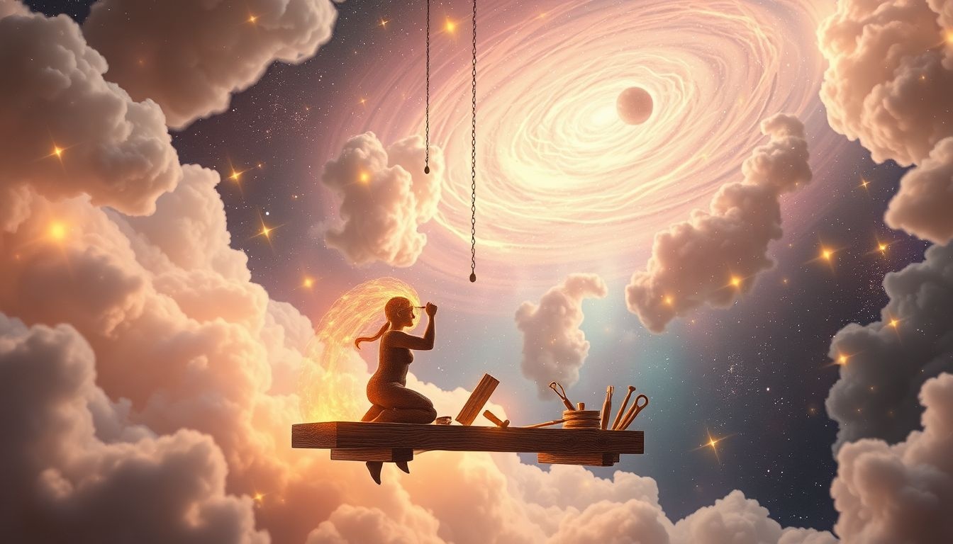 Dromen over timmerman symboliseert bouw van eigen identiteit en groei.