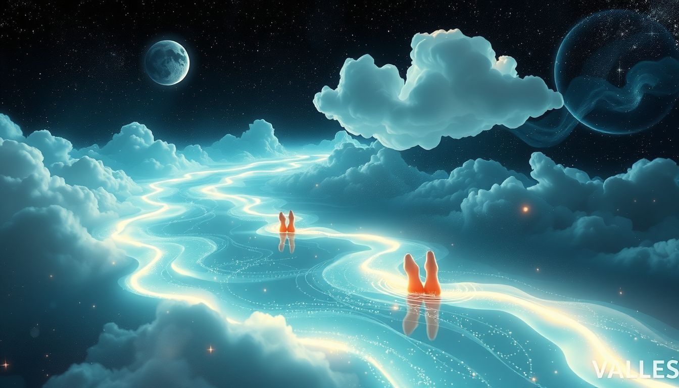 Dromen over natte voeten symboliseren nieuwe wegen vol onzekerheid.