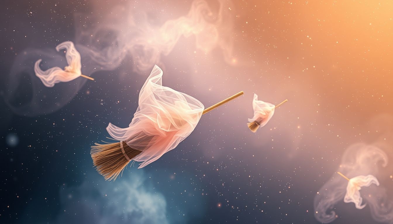 Dromen over vliegen op een bezem symboliseert vrijheid en verandering.