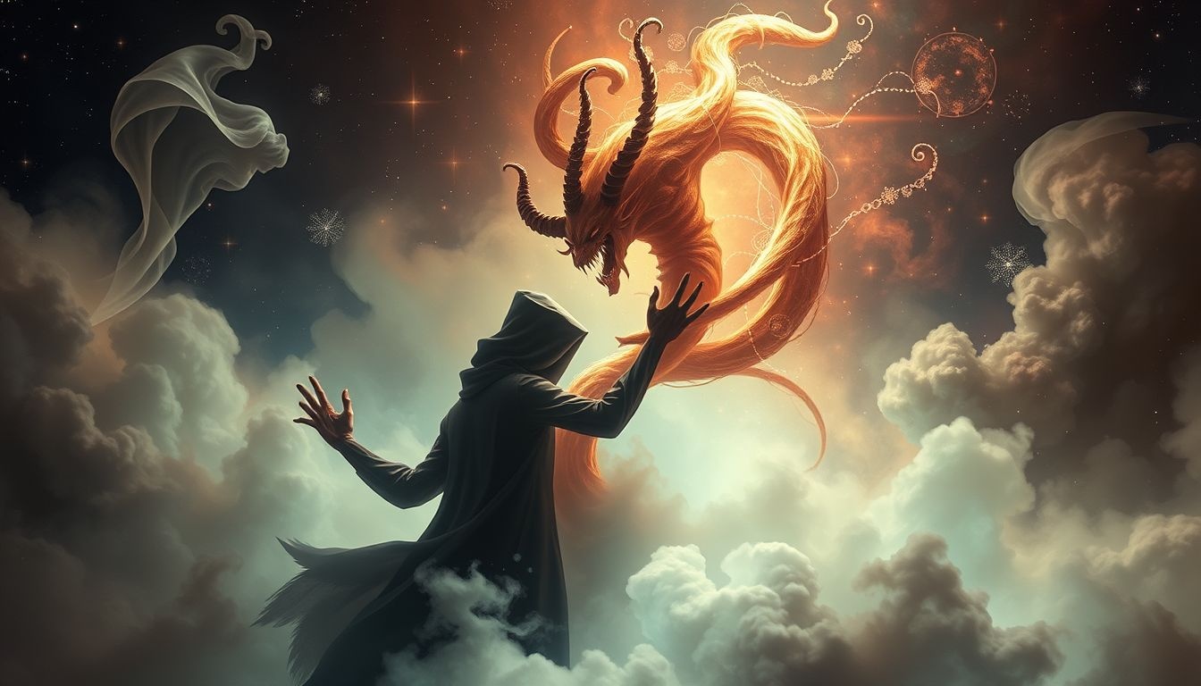 Worstelen met een demon symboliseert innerlijke strijd en angst.