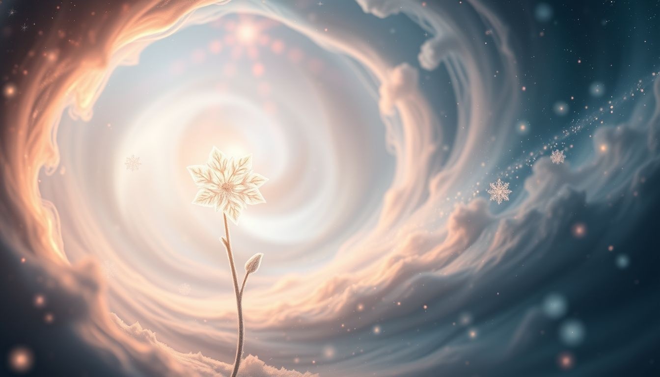 Een perfecte vorstbloem symboliseert zuiverheid en nieuwe hoop.