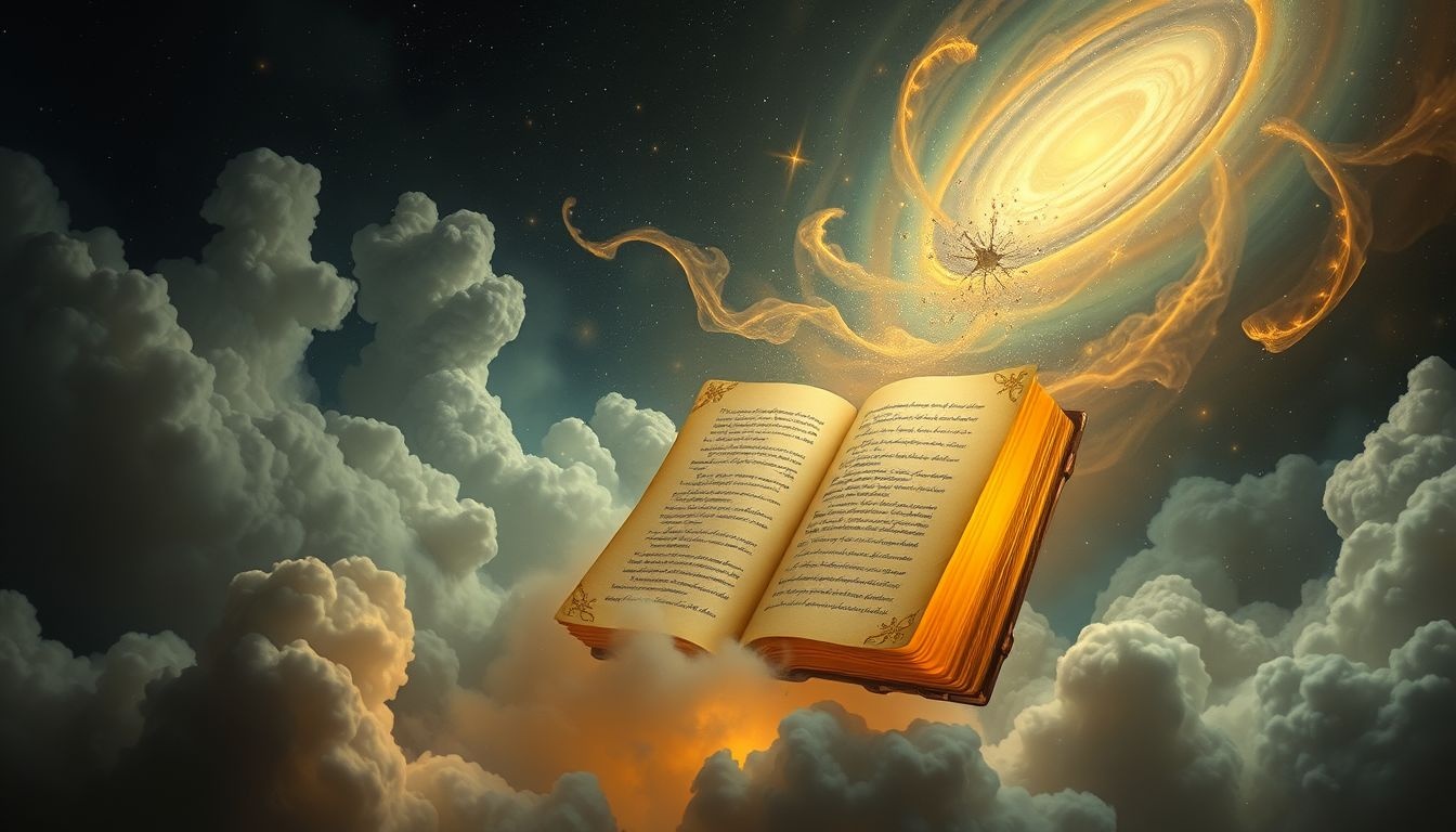Een oud manuscript symboliseert verborgen kennis en vergeten wijsheid.