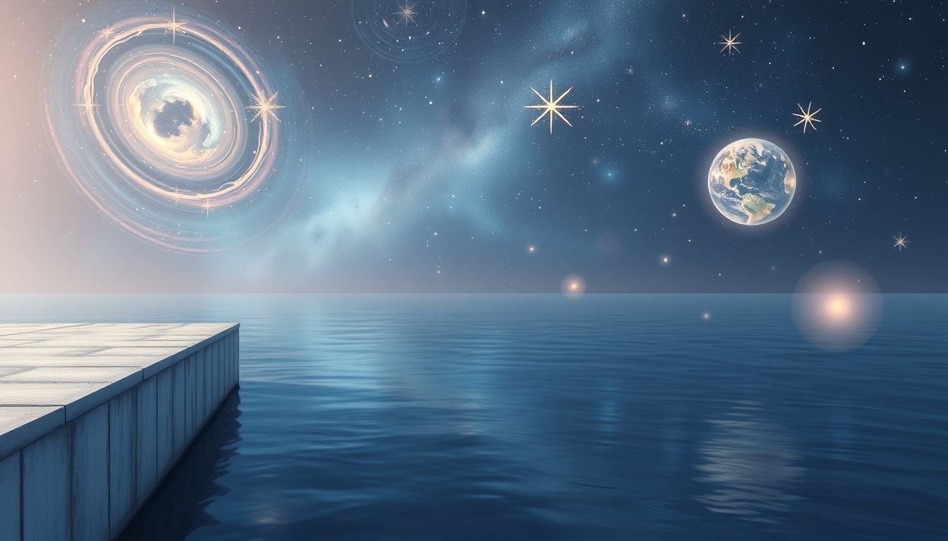 Een kademuur met zee symboliseert rust en emotionele balans.