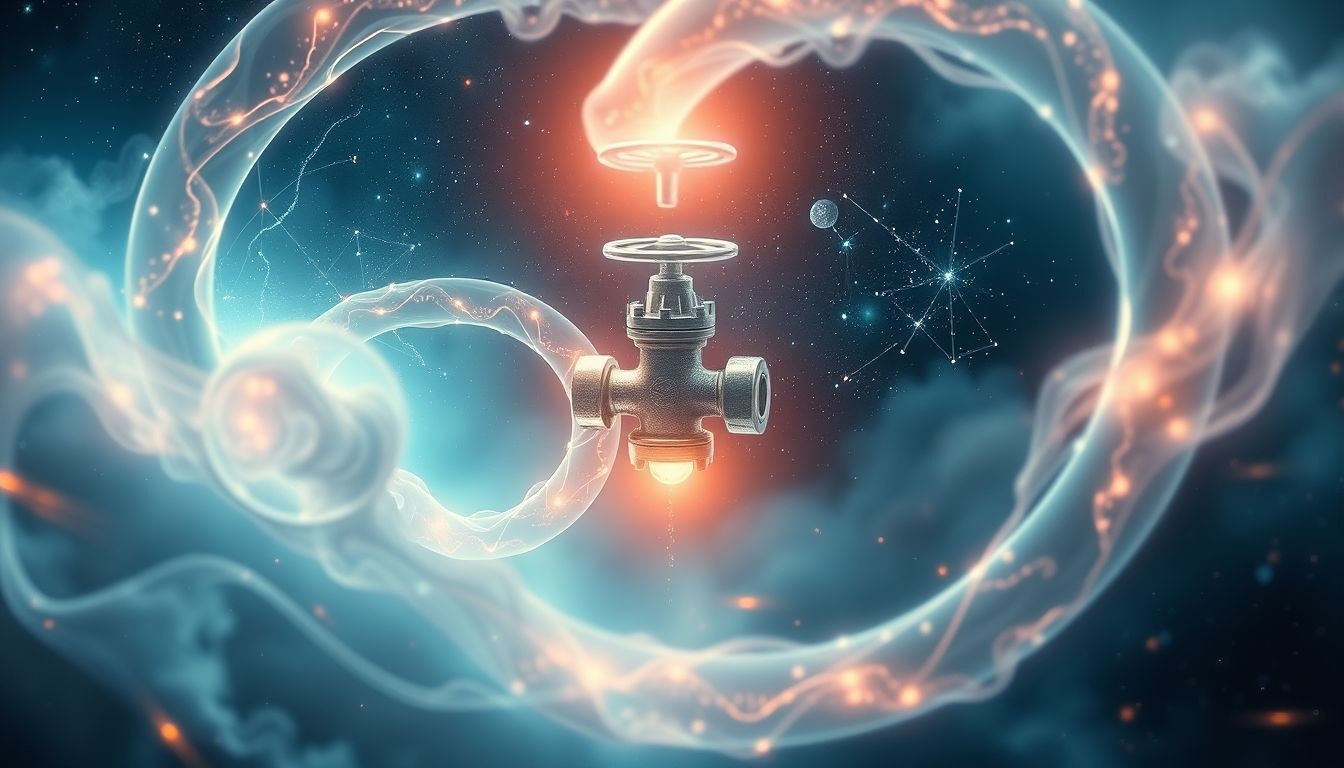 Een klep in een gasleiding symboliseert gecontroleerde emoties en energie.