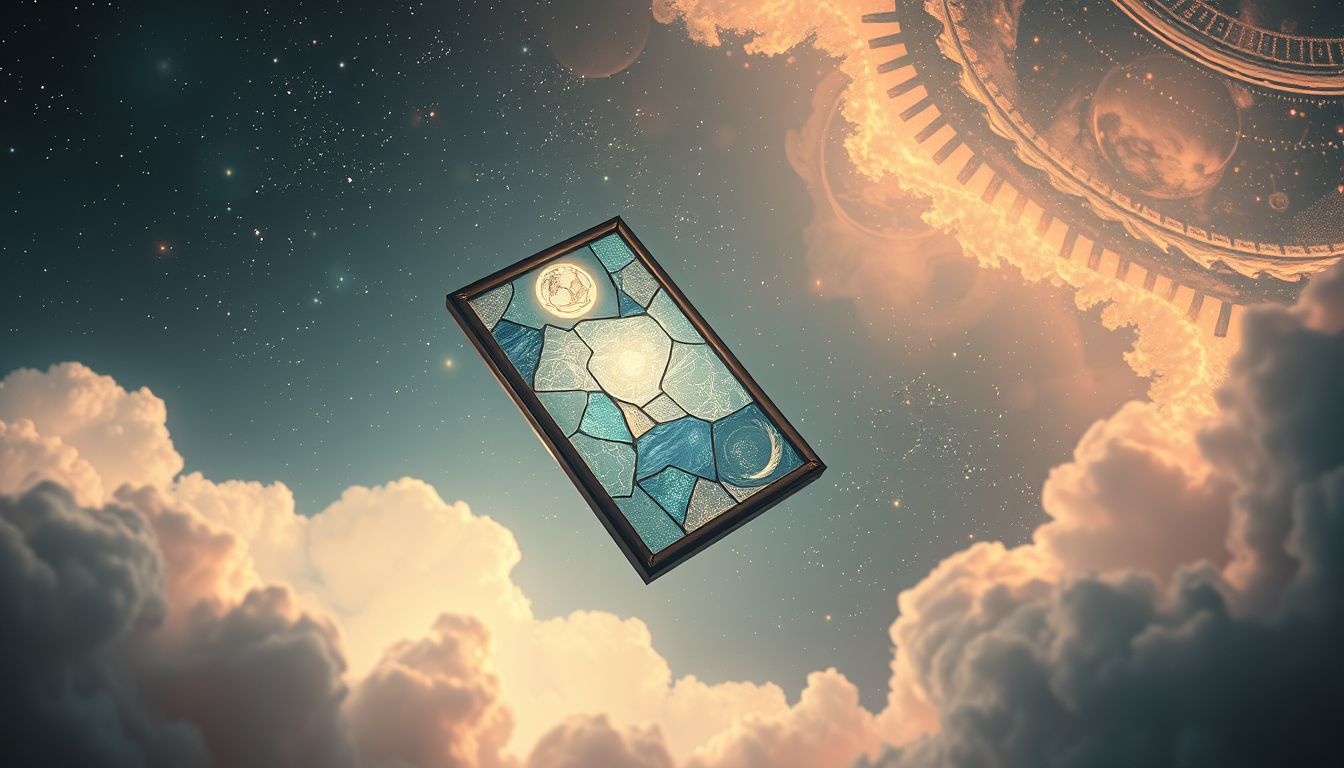 Een vallende loodglasruit symboliseert vaak verlies van bescherming.