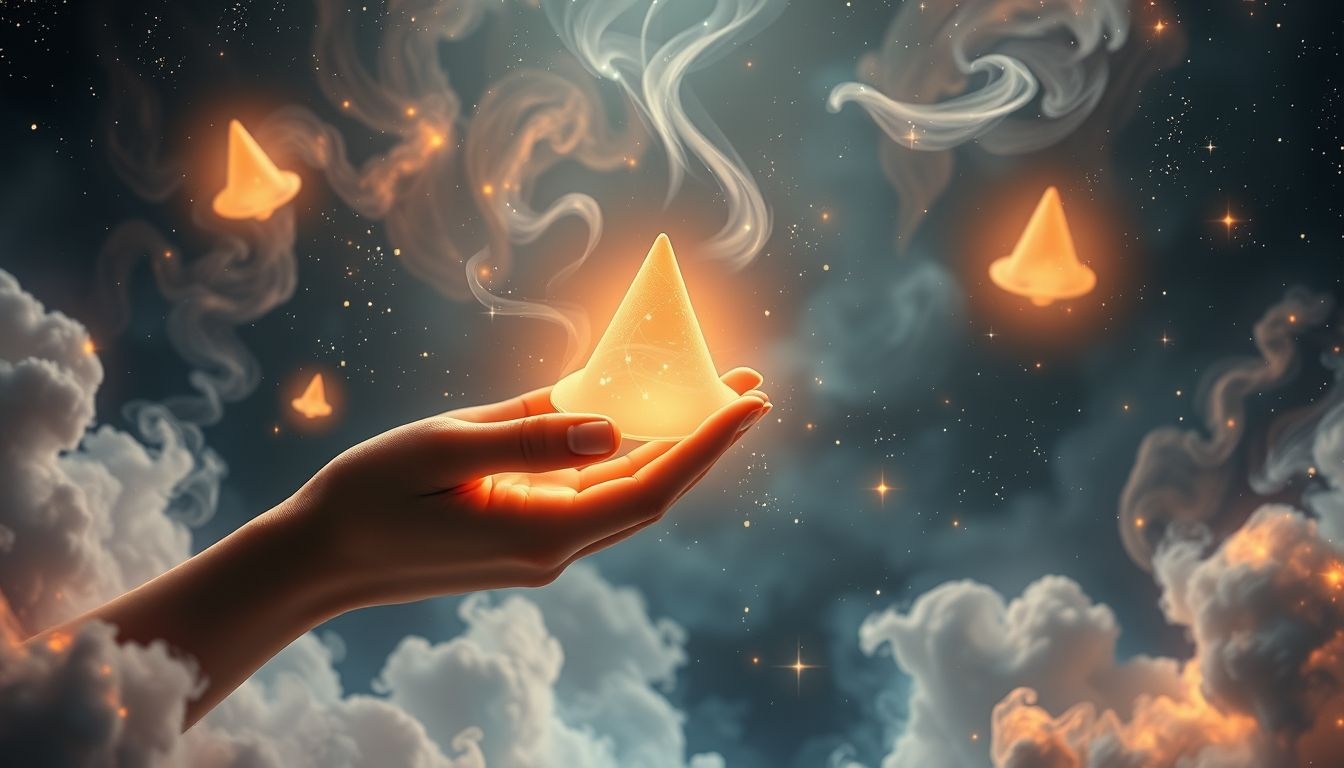 Droom 10: Wierookkegels maken symboliseert innerlijke rust en creativiteit.