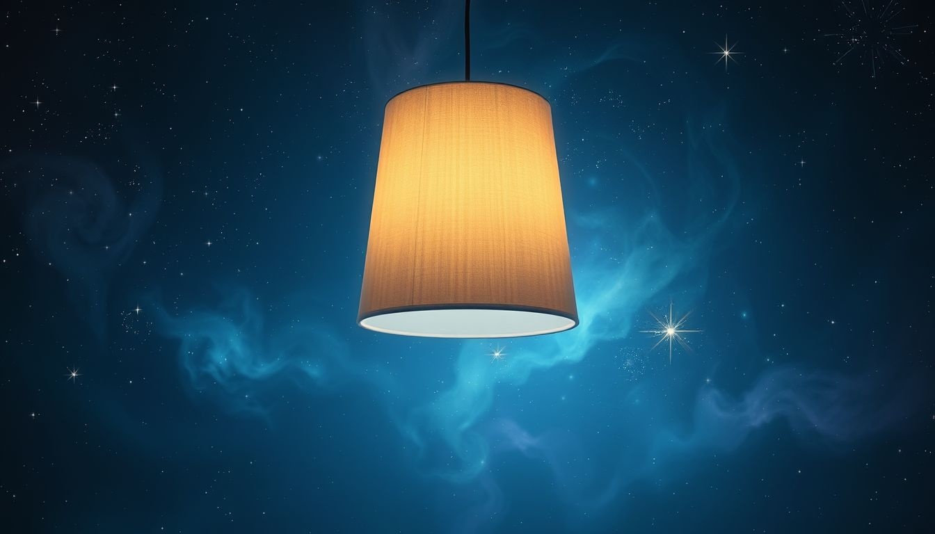 Een lampenkap zonder lamp symboliseert ontbrekende helderheid in je leven.