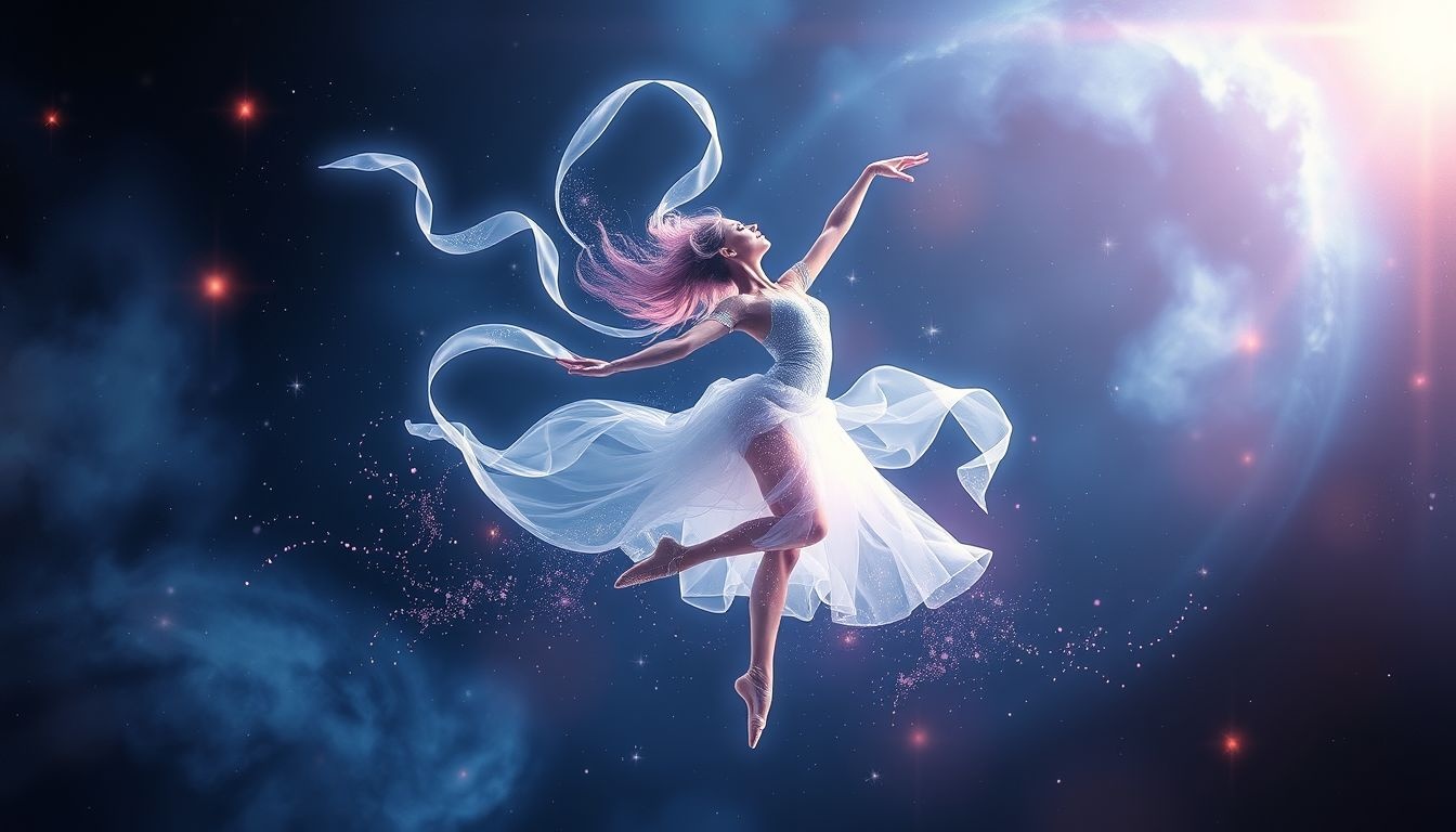 Een variété-danseres symboliseert spannende veranderingen en creatieve expressie.