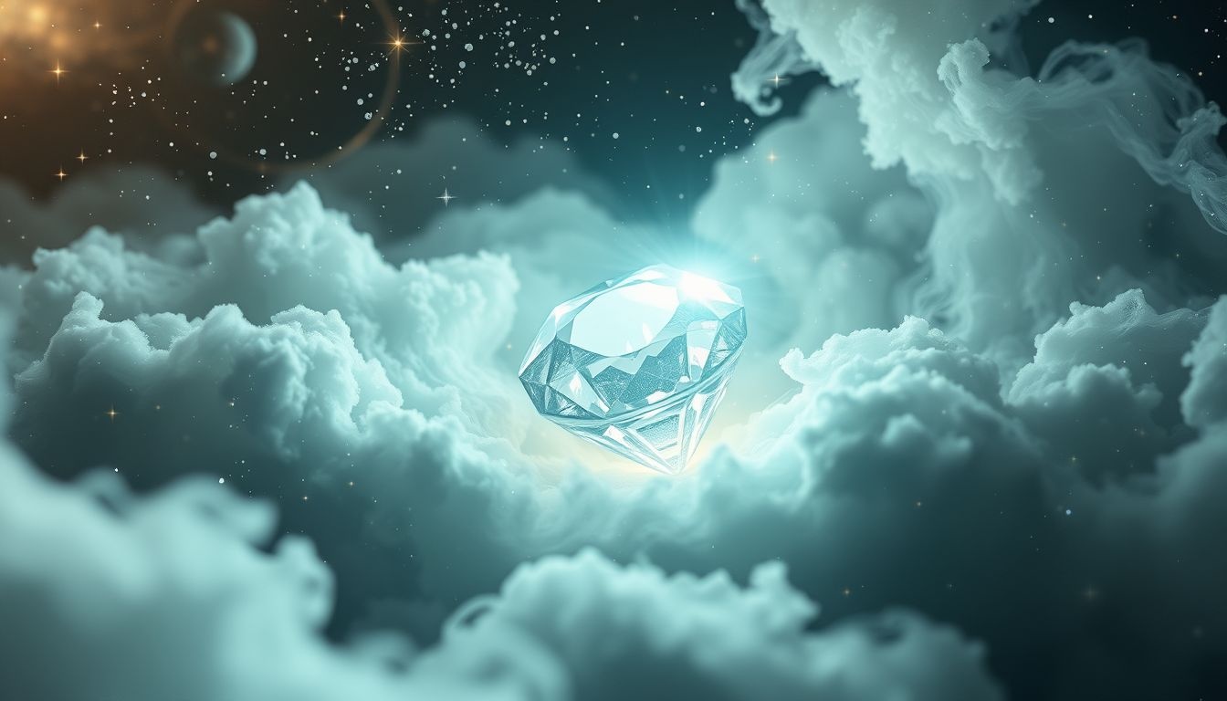 Een kleurloze diamant symboliseert innerlijke zuiverheid en verborgen waarde.