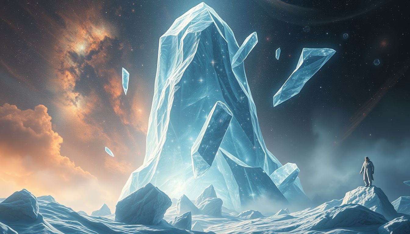 Een kolos van ijs symboliseert koude emoties en onderdrukte angsten.