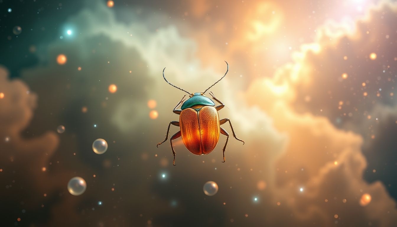 Een meikever die van kleur verandert symboliseert innerlijke transformatie.