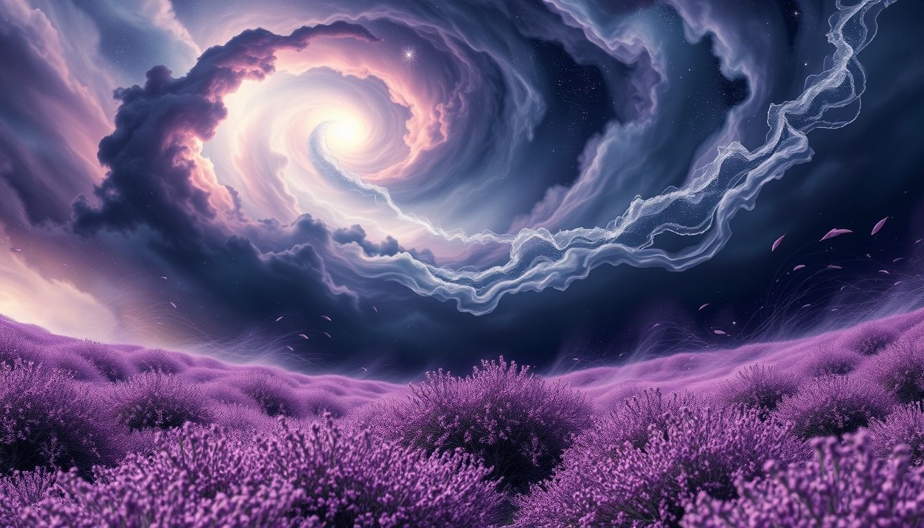 Een storm op heideveld symboliseert innerlijke chaos en verandering.