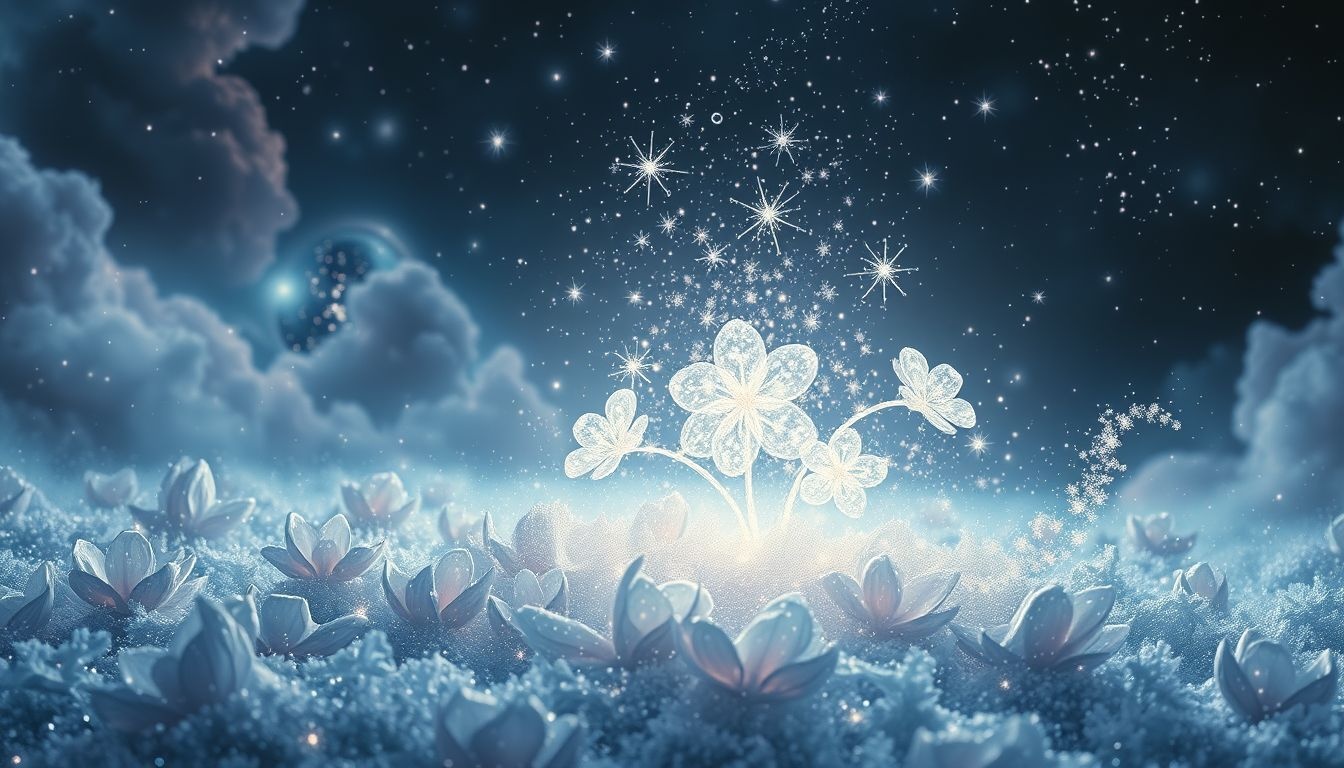 Vorstbloemen verdwijnen bij aanraking symboliseren vergankelijke kansen in dromen.