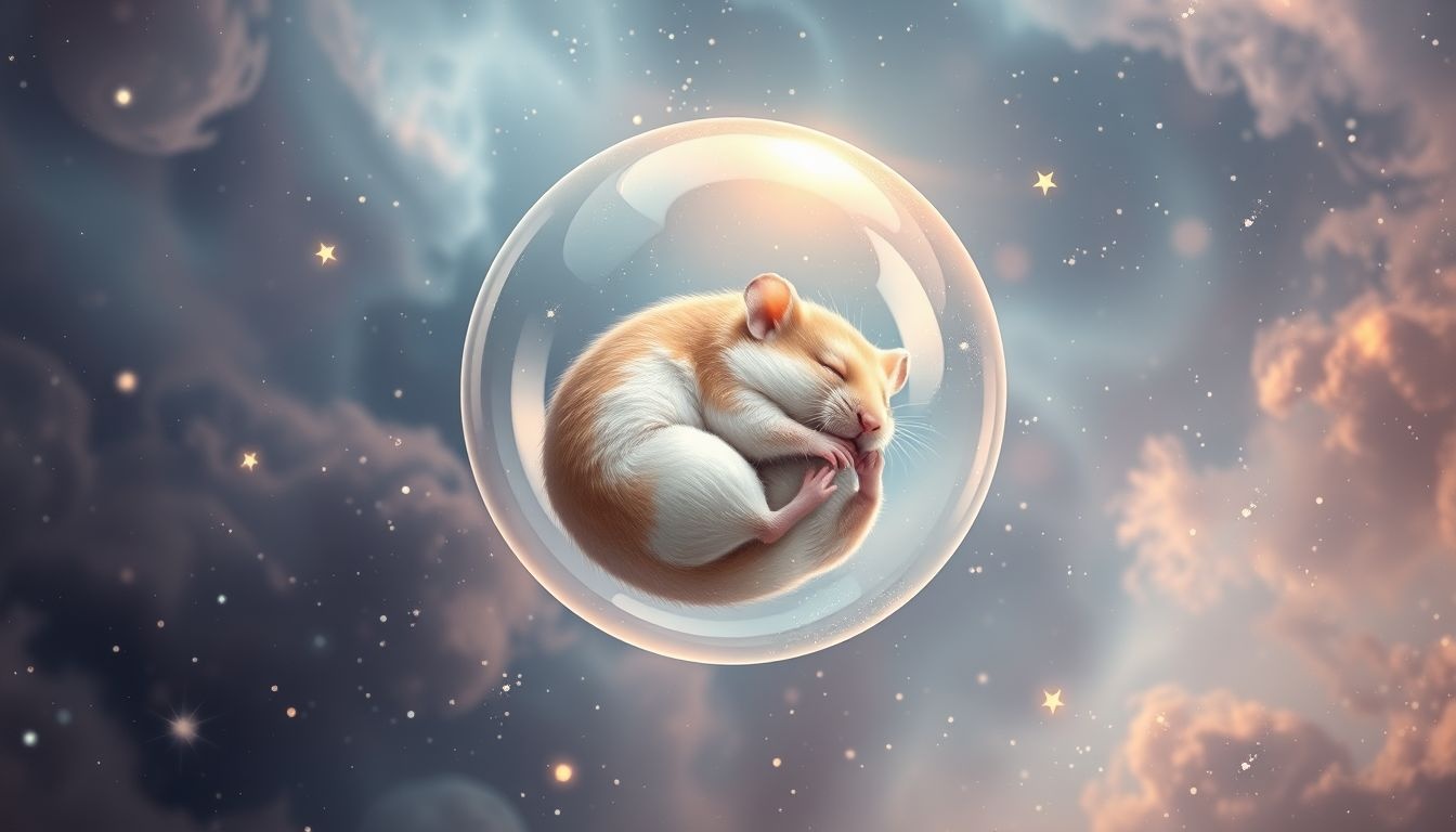 Een slapende hamster symboliseert innerlijke rust en herstel.