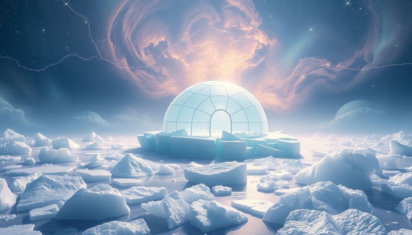 Een iglo bouwen symboliseert bescherming en innerlijke rust op het pakijs.