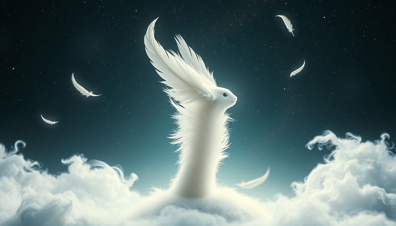 Witte veren uit een dier symboliseren vaak zuiverheid en bescherming.