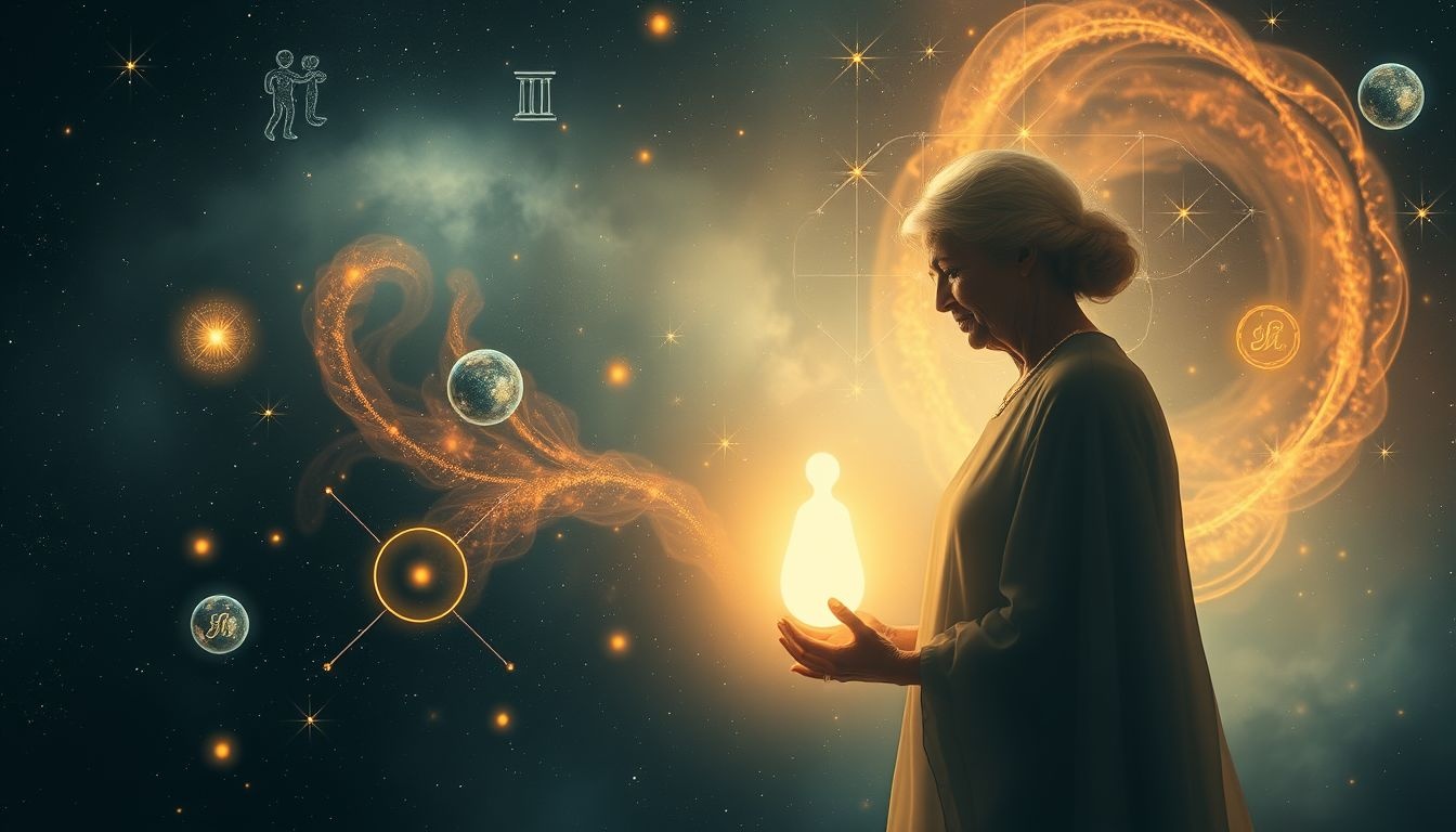 Dromen over oma die leert, symboliseert wijsheid en bescherming.