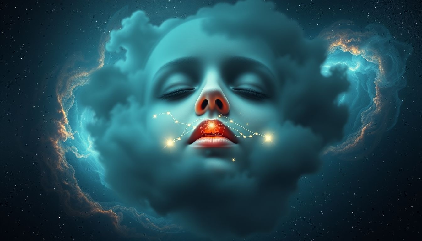 Een dichtgeplakte mond symboliseert vaak onderdrukte emoties of geheimen.