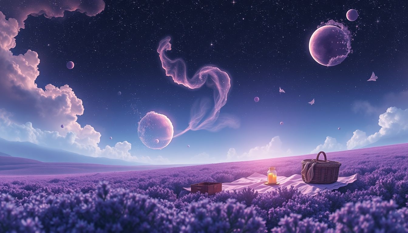 Een picknick op heideveld symboliseert innerlijke rust en harmonie.