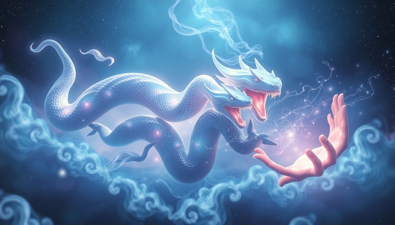 Het doden van een meerkoppige slang symboliseert overwonnen innerlijke conflicten.