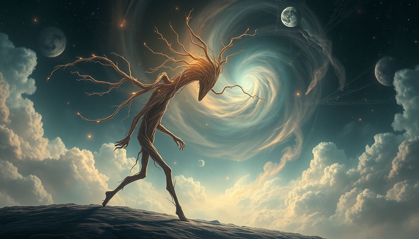 Een wandelende tak symboliseert verborgen angsten die je achtervolgen.