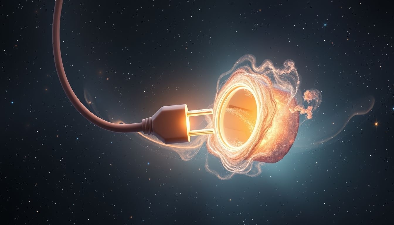 Een stekker uittrekken symboliseert het loslaten van energie en controle.