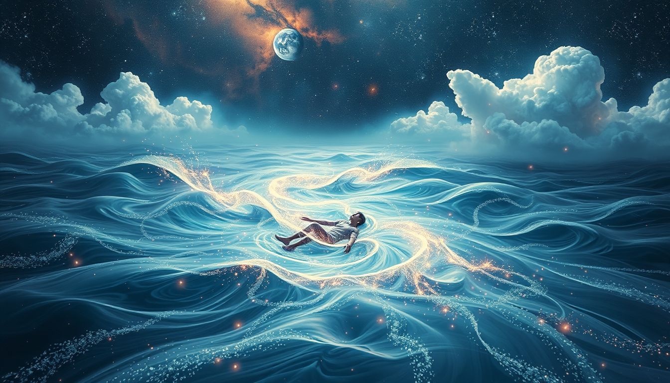 Droom van verdrinken in rivier weerspiegelt emotionele overweldiging.