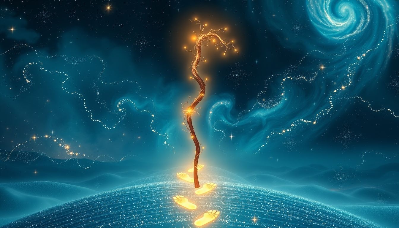 Een wandelende tak in dromen symboliseert begeleiding en innerlijke compassie.