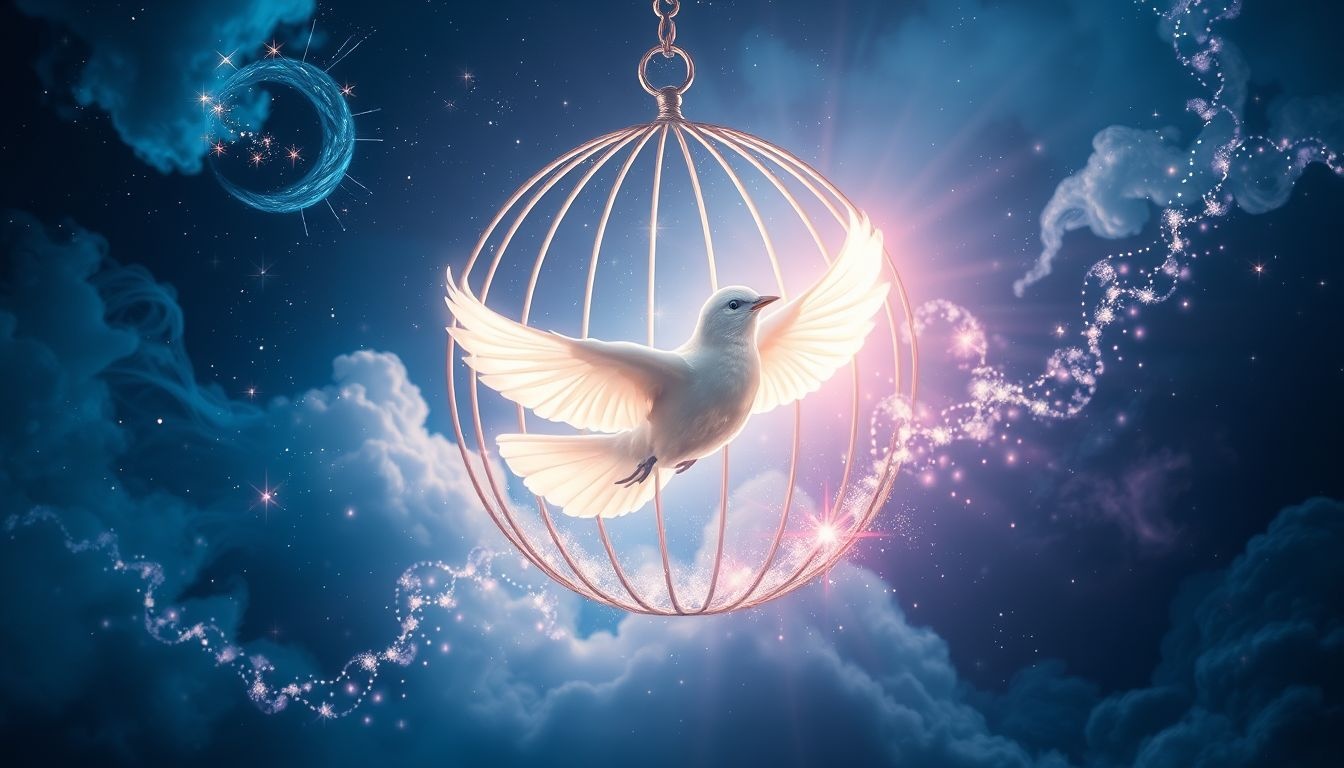 Een vogel ontsnappen symboliseert vrijheid en nieuwe mogelijkheden in dromen.