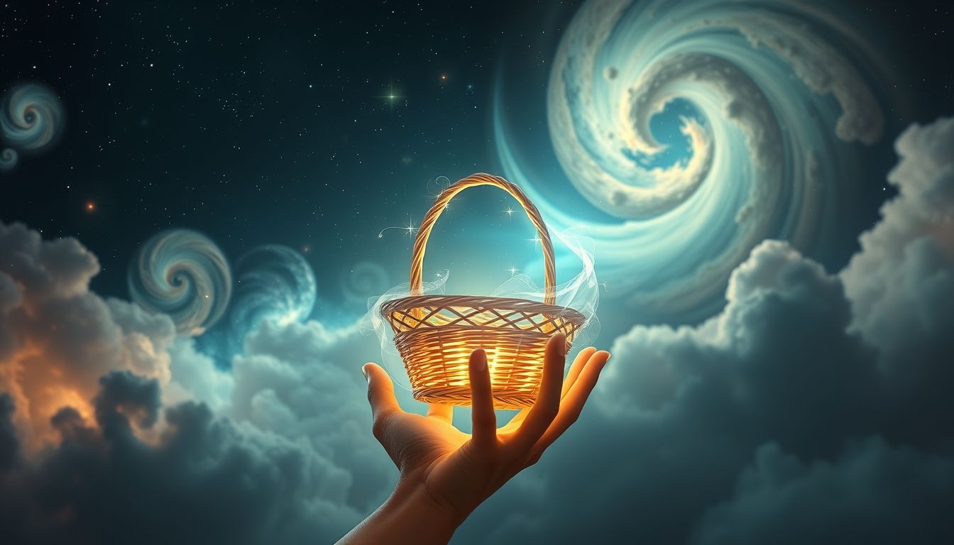 Een mand dragen symboliseert verantwoordelijkheid en balans in je leven.