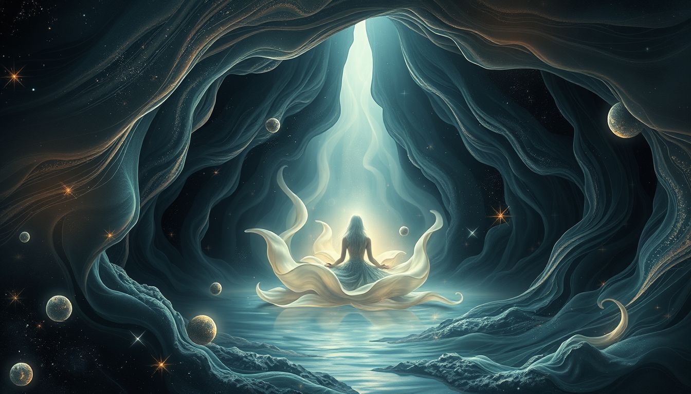 Een zeemeermin in een grot symboliseert verborgen emoties en mysterie.