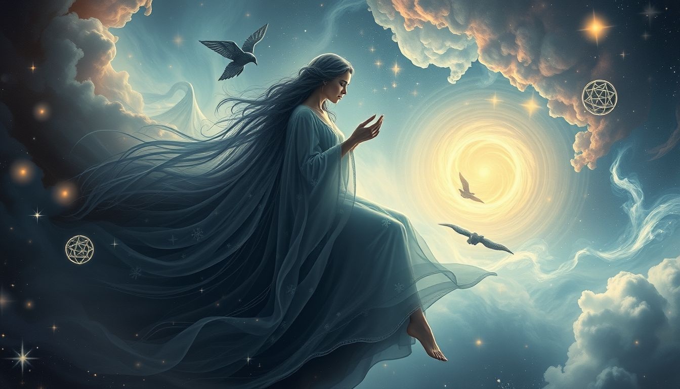 Praten met een oude heks symboliseert wijsheid en verborgen inzichten.