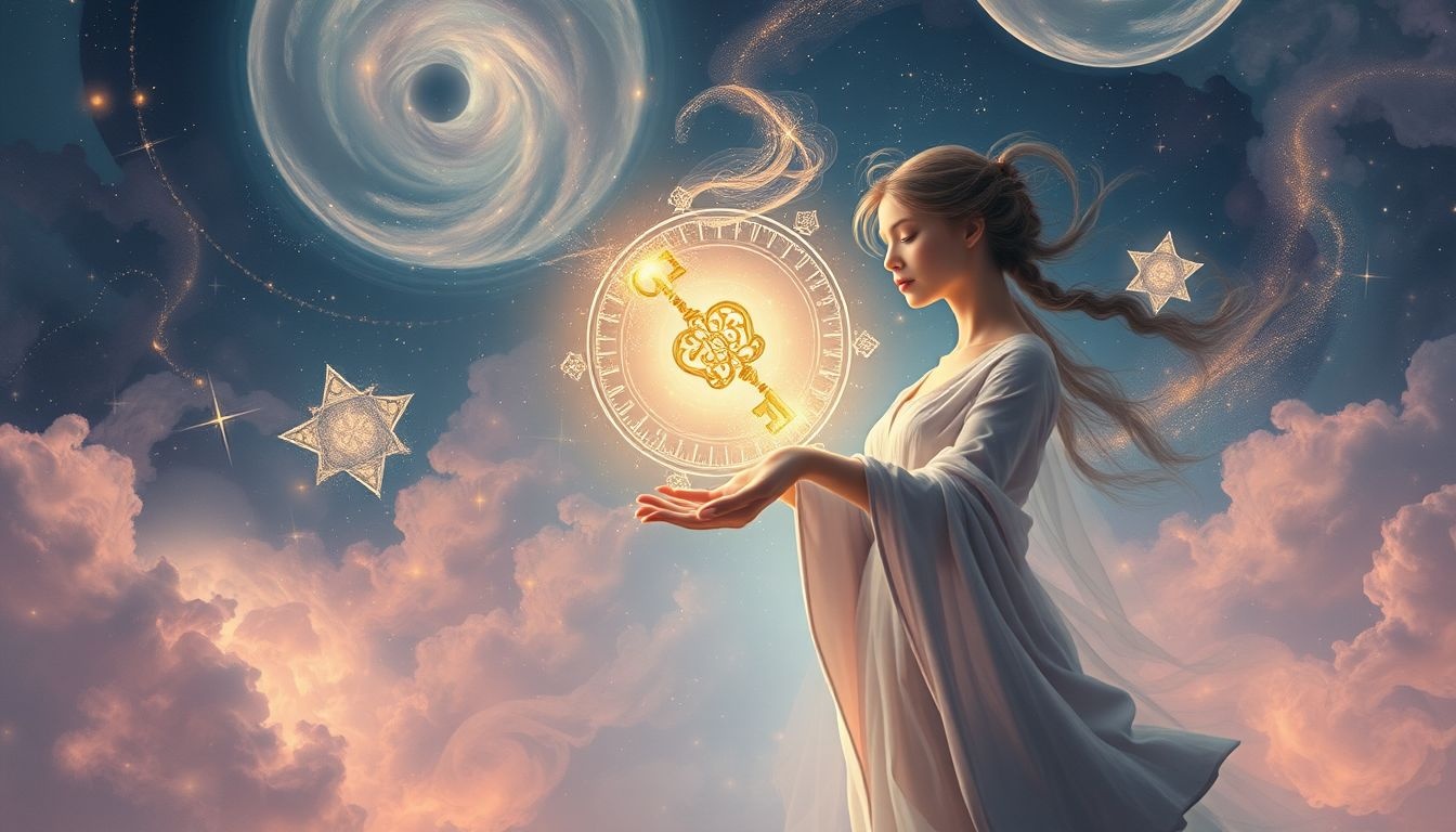 Een barvrouw die een sleutel geeft, symboliseert nieuwe kansen openen.