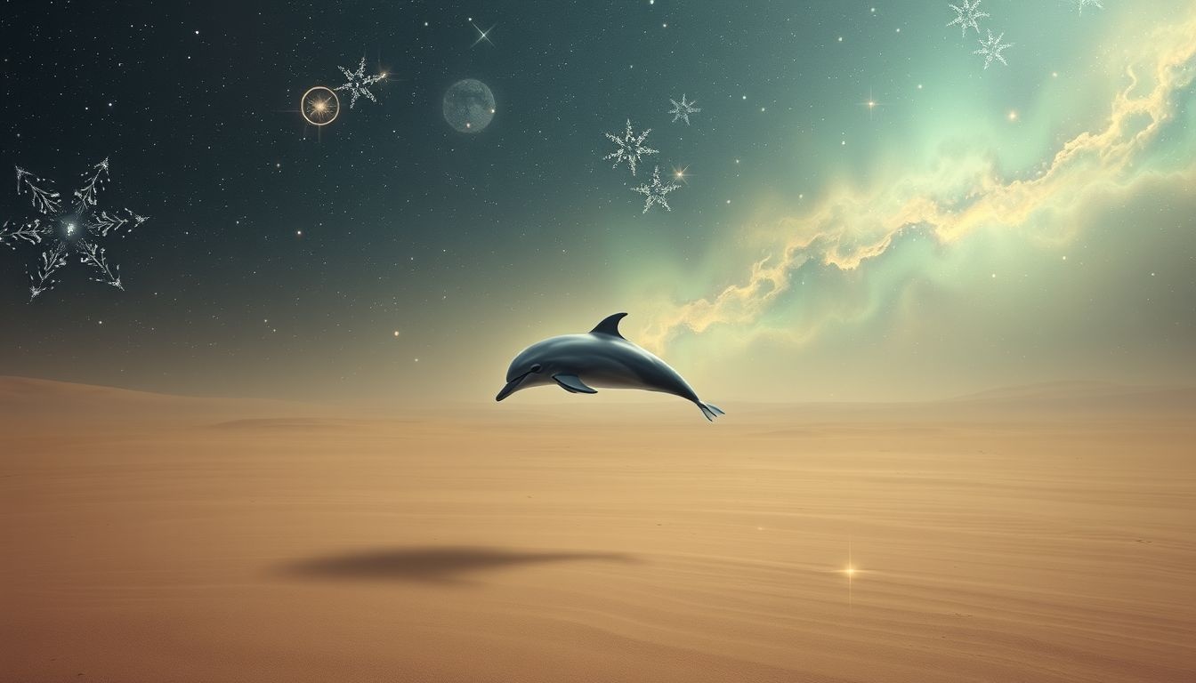 Een gewone dolfijn in droogte symboliseert gemiste emotionele expressie.