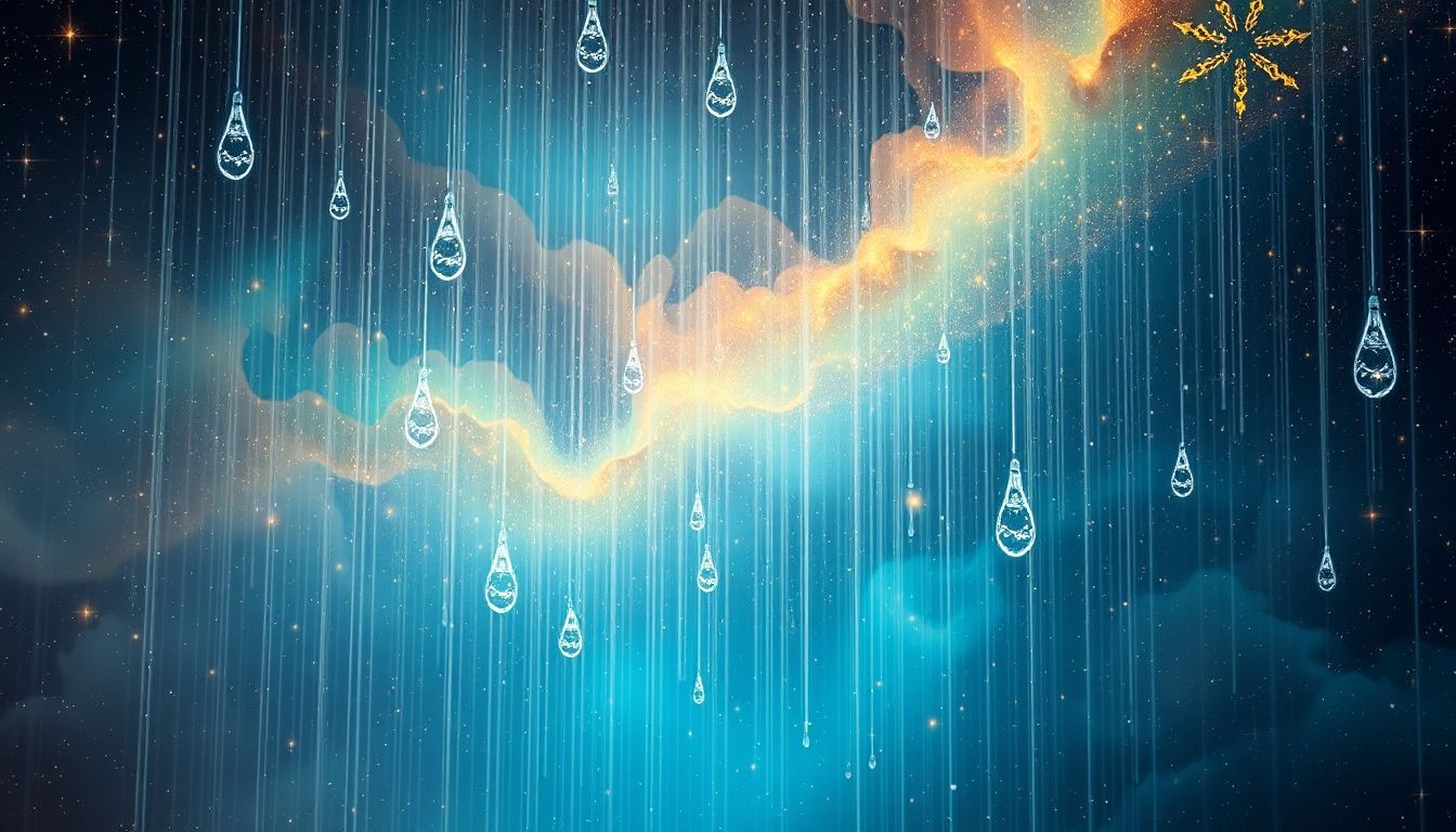 Een regenbui in dromen symboliseert vaak zegen en overvloed.