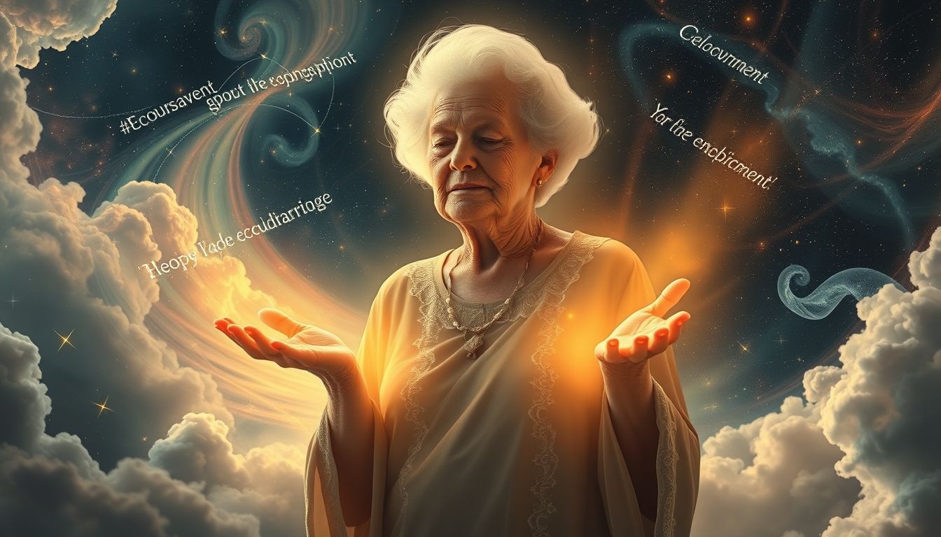 Een oma die aanmoedigt symboliseert liefde en innerlijke kracht.