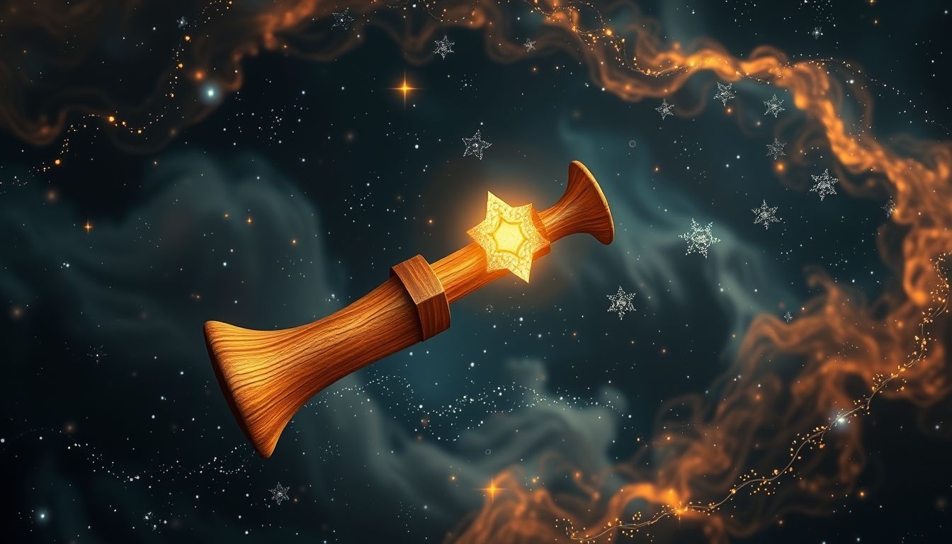 Een houten trompet symboliseert unieke creativiteit en innerlijke kracht.