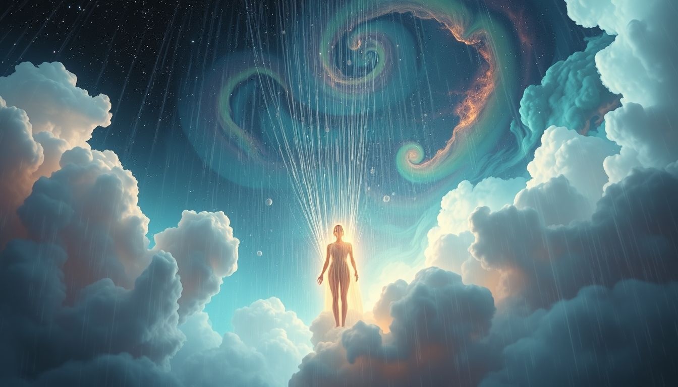 Een regenbui in dromen symboliseert vernieuwing en innerlijke kracht.