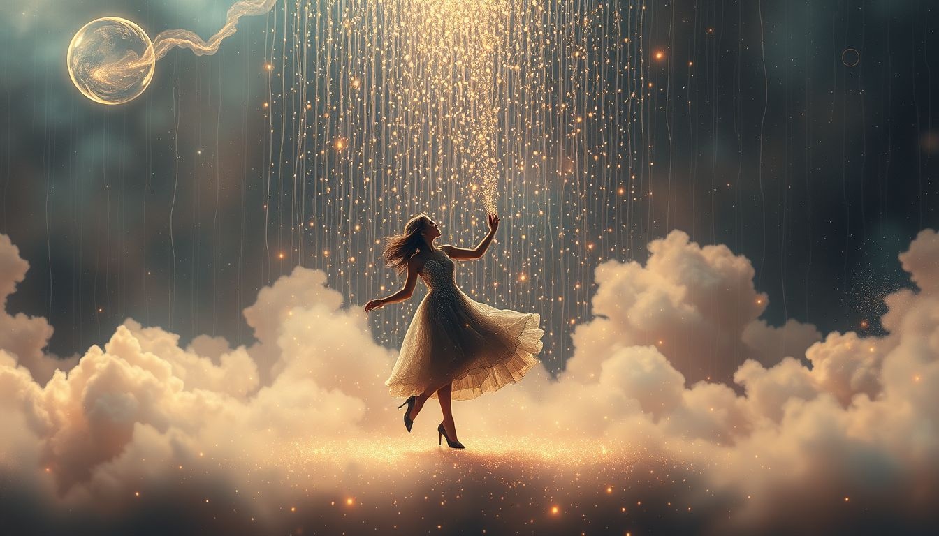 Tapdansen in de regen symboliseert vreugde ondanks tegenslagen.