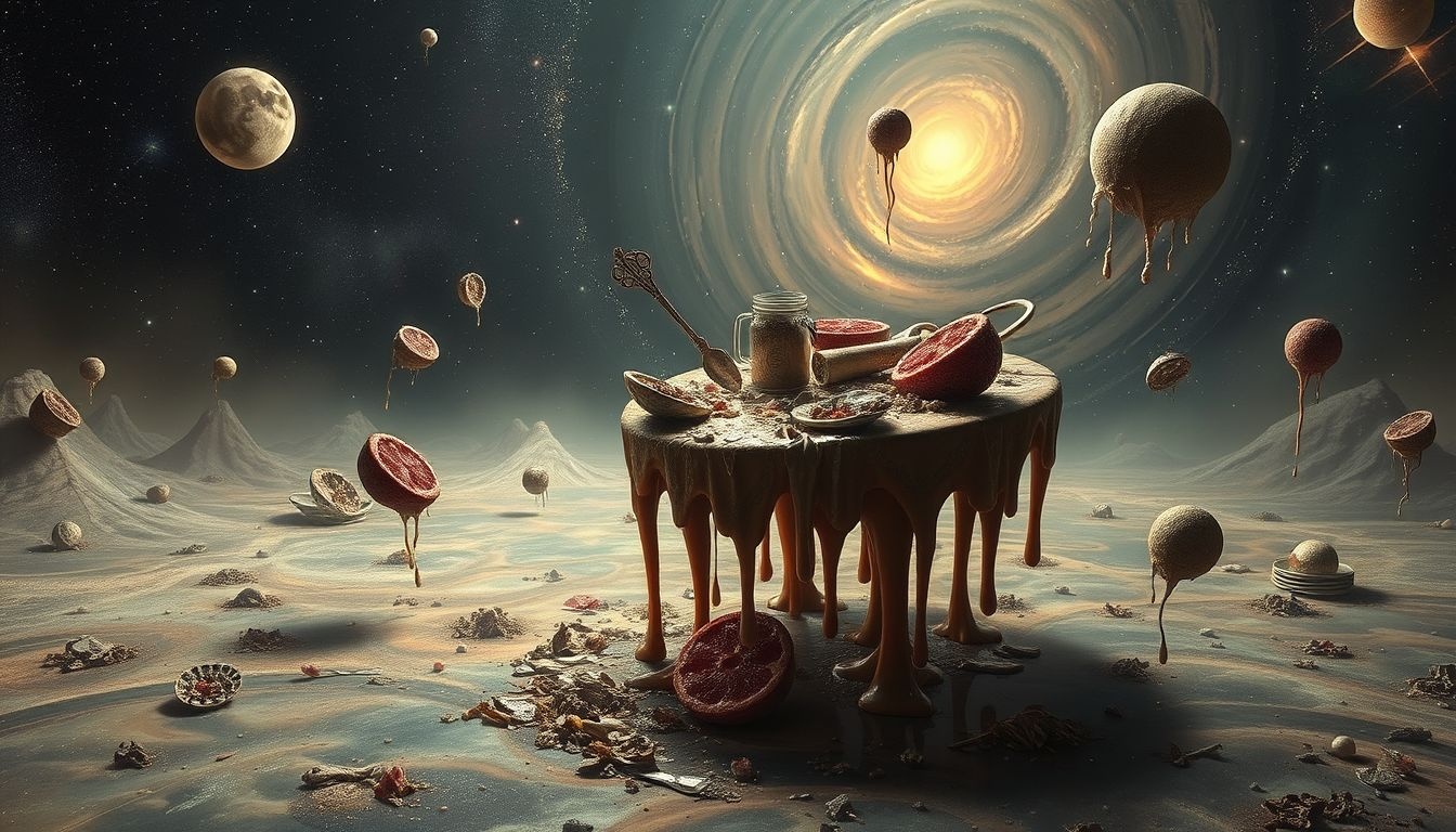 Droom over bedorven banket symboliseert teleurstellingen en gemiste kansen.