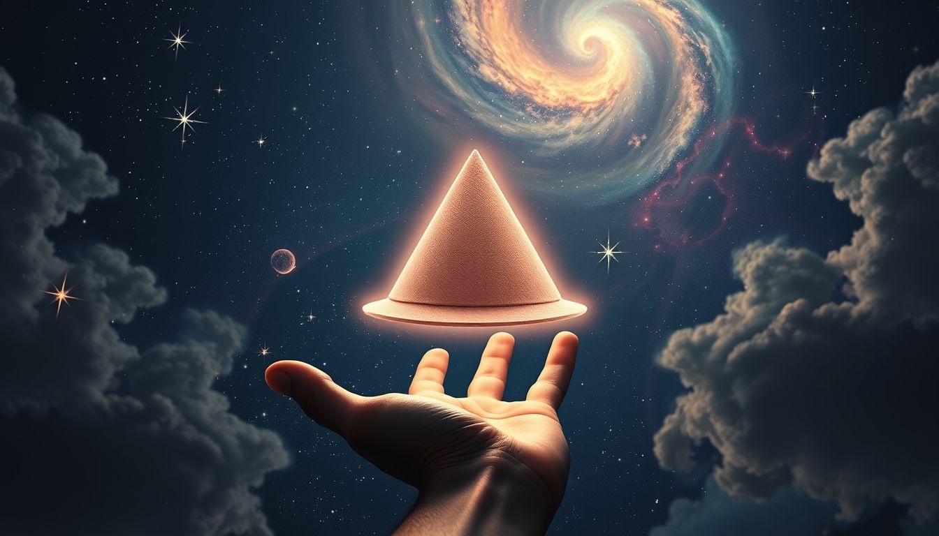 Een driekante hoed verkopen symboliseert het loslaten van oude rollen.