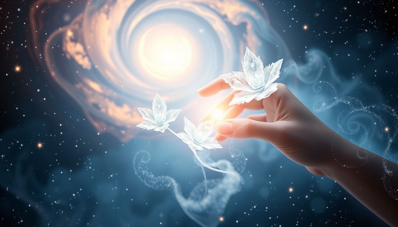 Het aanraken van vorstbloemen symboliseert kwetsbaarheid en innerlijke kracht.