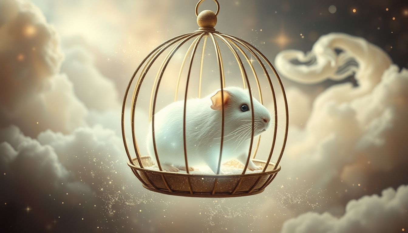 Een cavia in een kooi symboliseert geborgenheid en bescherming.