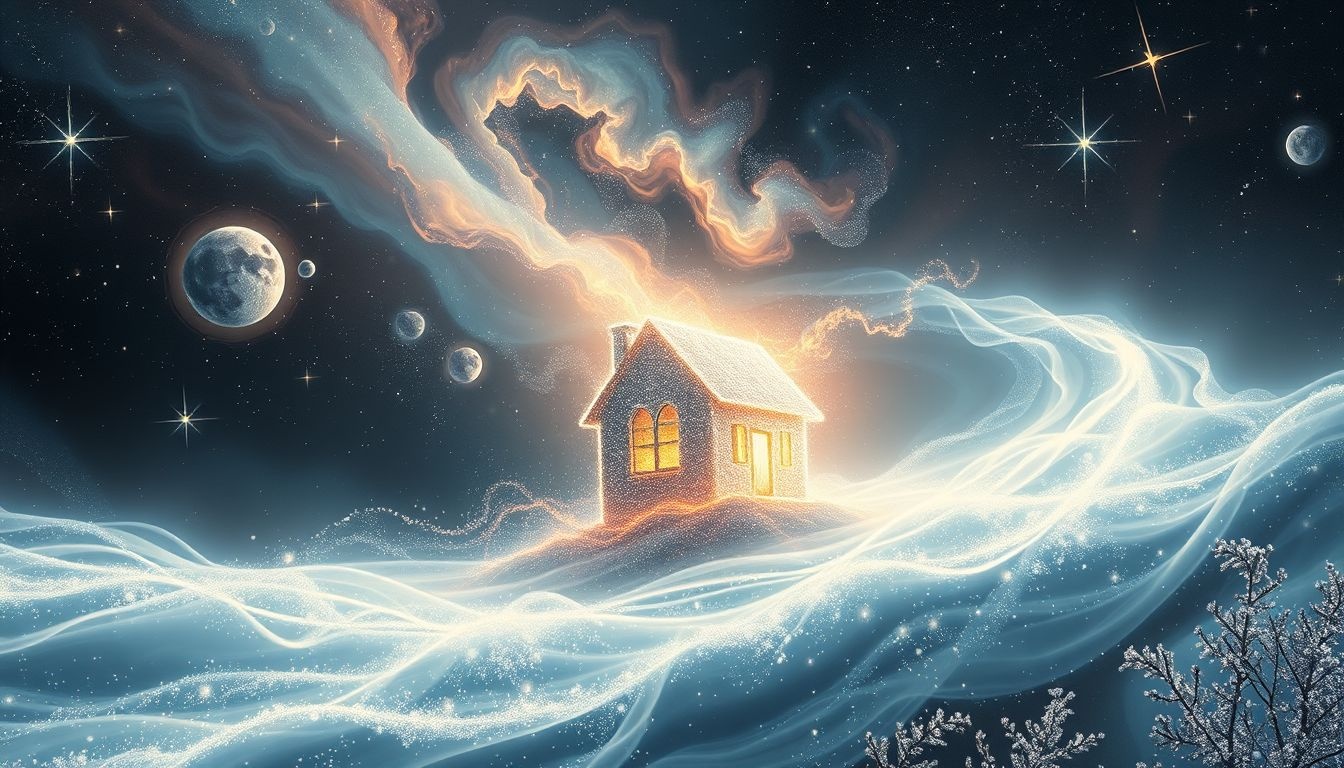 Een huis zien wegspoelen symboliseert verlies en emotionele overstroming.