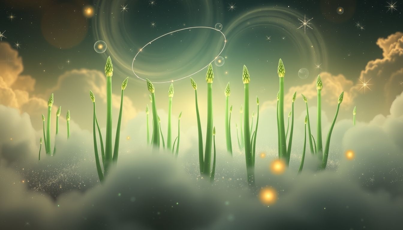 Een veld vol asperges dromen symboliseert overvloed en groei.